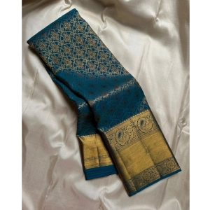 Generic Women's Silk Printed Saree With Unstitched Blouse 5.5Mtr (Rama)
