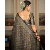 Women's Silk Printed Saree With Unstitched Blouse 5.5Mtr (Black) Women's Silk Printed Saree With Unstitched Blouse 5.5Mtr (Black)