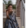 Women's Silk Printed Saree With Unstitched Blouse 5.5Mtr (Grey) Women's Silk Printed Saree With Unstitched Blouse 5.5Mtr (Grey)