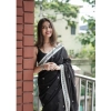 Women's Cotton Printed Saree With Unstitched Blouse 5.5Mtr (Black) Women's Cotton Printed Saree With Unstitched Blouse 5.5Mtr (Black)