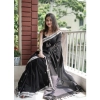 Women's Cotton Printed Saree With Unstitched Blouse 5.5Mtr (Black) Women's Cotton Printed Saree With Unstitched Blouse 5.5Mtr (Black)