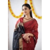 Women's Cotton Printed Saree With Unstitched Blouse 5.5Mtr (Red) Women's Cotton Printed Saree With Unstitched Blouse 5.5Mtr (Red)