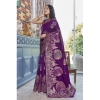 Women's Silk Printed Saree With Unstitched Blouse 5.5Mtr (Purple) Women's Silk Printed Saree With Unstitched Blouse 5.5Mtr (Purple)