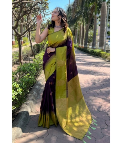 Women's Silk Printed Saree With Unstitched Blouse 5.5Mtr (Wine) Women's Silk Printed Saree With Unstitched Blouse 5.5Mtr (Wine)