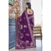 Women's Silk Printed Saree With Unstitched Blouse 5.5Mtr (Purple) Women's Silk Printed Saree With Unstitched Blouse 5.5Mtr (Purple)