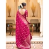 Women's Silk Printed Saree With Unstitched Blouse 5.5Mtr (Rani Pink) Women's Silk Printed Saree With Unstitched Blouse 5.5Mtr (Rani Pink)