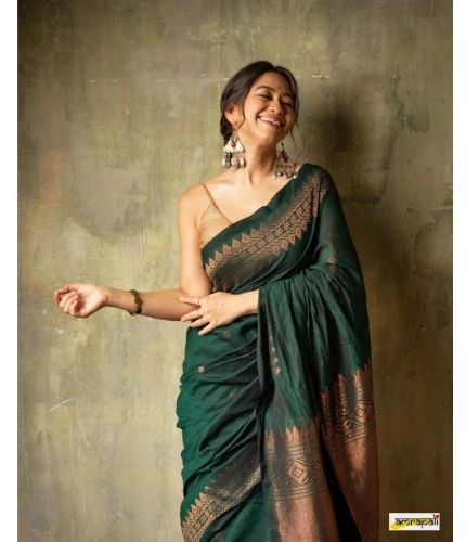 Women's Silk Printed Saree With Unstitched Blouse 5.5Mtr (Green) Women's Silk Printed Saree With Unstitched Blouse 5.5Mtr (Green)