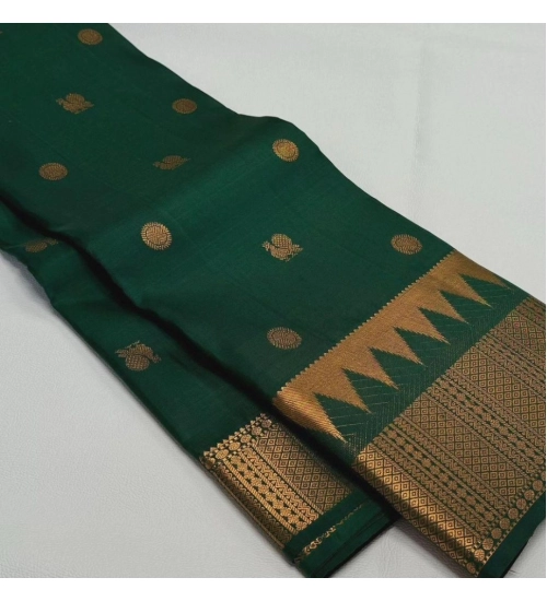 Women's Silk Printed Saree With Unstitched Blouse 5.5Mtr (Green)