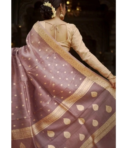Women's Cotton Printed Saree With Unstitched Blouse 5.5Mtr (Rose Gold) Women's Cotton Printed Saree With Unstitched Blouse 5.5Mtr (Rose Gold)