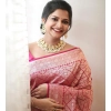 Women's Silk Printed Saree With Unstitched Blouse 5.5Mtr (Pink) Women's Silk Printed Saree With Unstitched Blouse 5.5Mtr (Pink)