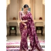 Women's Silk Printed Saree With Unstitched Blouse 5.5Mtr (Wine) Women's Silk Printed Saree With Unstitched Blouse 5.5Mtr (Wine)