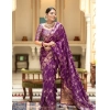 Women's Silk Printed Saree With Unstitched Blouse 5.5Mtr (Purple) Women's Silk Printed Saree With Unstitched Blouse 5.5Mtr (Purple)