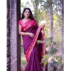 Women's Silk Printed Saree With Unstitched Blouse 5.5Mtr (Purple) Women's Silk Printed Saree With Unstitched Blouse 5.5Mtr (Purple)