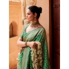 Women's Silk Printed Saree With Unstitched Blouse 5.5Mtr (Green) Women's Silk Printed Saree With Unstitched Blouse 5.5Mtr (Green)