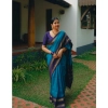 Women's Silk Printed Saree With Unstitched Blouse 5.5Mtr (Blue) Women's Silk Printed Saree With Unstitched Blouse 5.5Mtr (Blue)