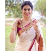 Women's Silk Printed Saree With Unstitched Blouse 5.5Mtr (White) Women's Silk Printed Saree With Unstitched Blouse 5.5Mtr (White)