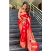 Women's Silk Printed Saree With Unstitched Blouse 5.5Mtr (Red) Women's Silk Printed Saree With Unstitched Blouse 5.5Mtr (Red)