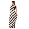 Women's Small Lace Georgette Striped Ready-to-Wear Saree With Unstitched Blouse 5.5 Mtr (Black-White) Women's Small Lace Georgette Striped Ready-to-Wear Saree With Unstitched Blouse 5.5 Mtr (Black-White)