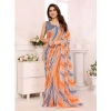 Women's Small Lace Georgette Striped Ready-to-Wear Saree With Unstitched Blouse 5.5 Mtr (Grey) Women's Small Lace Georgette Striped Ready-to-Wear Saree With Unstitched Blouse 5.5 Mtr (Grey)