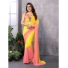 Women's Small Lace Georgette Solid Ready-to-Wear Saree With Unstitched Blouse 5.5 Mtr (Pink-Yellow) Women's Small Lace Georgette Solid Ready-to-Wear Saree With Unstitched Blouse 5.5 Mtr (Pink-Yellow)