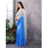 Women's Small Lace Georgette Solid Ready-to-Wear Saree With Unstitched Blouse 5.5 Mtr (Grey-Blue) Women's Small Lace Georgette Solid Ready-to-Wear Saree With Unstitched Blouse 5.5 Mtr (Grey-Blue)