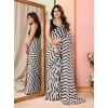 Women's Small Lace Georgette Striped Ready-to-Wear Saree With Unstitched Blouse 5.5 Mtr (Black) Women's Small Lace Georgette Striped Ready-to-Wear Saree With Unstitched Blouse 5.5 Mtr (Black)