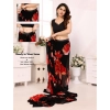 Women's Small Lace Georgette Printed Ready-to-Wear Saree With Unstitched Blouse 5.5 Mtr (Black-Red) Women's Small Lace Georgette Printed Ready-to-Wear Saree With Unstitched Blouse 5.5 Mtr (Black-Red)