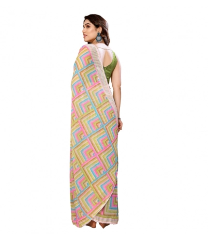 Women's Small Lace Georgette Printed Ready-to-Wear Saree With Unstitched Blouse 5.5 Mtr (Green) Women's Small Lace Georgette Printed Ready-to-Wear Saree With Unstitched Blouse 5.5 Mtr (Green)
