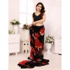 Women's Small Lace Georgette Printed Ready-to-Wear Saree With Unstitched Blouse 5.5 Mtr (Black-Red) Women's Small Lace Georgette Printed Ready-to-Wear Saree With Unstitched Blouse 5.5 Mtr (Black-Red)