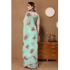 Women's Small Lace Georgette Printed Ready-to-Wear Saree With Unstitched Blouse 5.5 Mtr (Turquoise) Women's Small Lace Georgette Printed Ready-to-Wear Saree With Unstitched Blouse 5.5 Mtr (Turquoise)