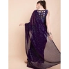 Women's Georgette Embellished Sequnece Bollywood Saree With Unstitched Blouse 5.5Mtr (Purple) Women's Georgette Embellished Sequnece Bollywood Saree With Unstitched Blouse 5.5Mtr (Purple)