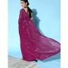 Women's Georgette Embellished Sequnece Bollywood Saree With Unstitched Blouse 5.5Mtr (Wine) Women's Georgette Embellished Sequnece Bollywood Saree With Unstitched Blouse 5.5Mtr (Wine)