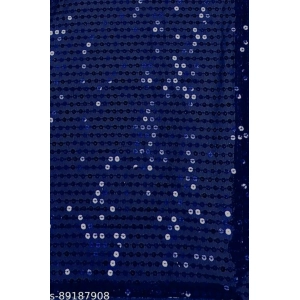 Generic Women's Georgette Embellished Sequnece Bollywood Saree With Unstitched Blouse 5.5Mtr (Blue)