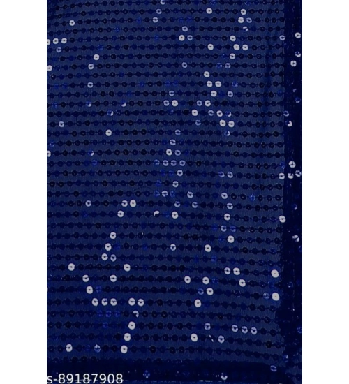 Women's Georgette Embellished Sequnece Bollywood Saree With Unstitched Blouse 5.5Mtr (Blue)