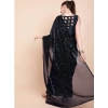 Women's Georgette Embellished Sequnece Bollywood Saree With Unstitched Blouse 5.5Mtr (Black) Women's Georgette Embellished Sequnece Bollywood Saree With Unstitched Blouse 5.5Mtr (Black)