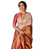 Women's Silk Printed Saree With Unstitched Blouse 5.5Mtr (Cream) Women's Silk Printed Saree With Unstitched Blouse 5.5Mtr (Cream)