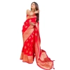 Women's Silk Printed Saree With Unstitched Blouse 5.5Mtr (Red) Women's Silk Printed Saree With Unstitched Blouse 5.5Mtr (Red)