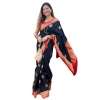 Women's Silk Printed Saree With Unstitched Blouse 5.5Mtr (Black-Red) Women's Silk Printed Saree With Unstitched Blouse 5.5Mtr (Black-Red)