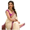 Women's Silk Printed Saree With Unstitched Blouse 5.5Mtr (Off White-Pink) Women's Silk Printed Saree With Unstitched Blouse 5.5Mtr (Off White-Pink)
