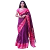 Women's Silk Printed Saree With Unstitched Blouse 5.5Mtr (Purple) Women's Silk Printed Saree With Unstitched Blouse 5.5Mtr (Purple)