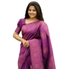 Women's Silk Printed Saree With Unstitched Blouse 5.5Mtr (Purple) Women's Silk Printed Saree With Unstitched Blouse 5.5Mtr (Purple)