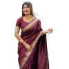Women's Silk Printed Saree With Unstitched Blouse 5.5Mtr (Maroon) Women's Silk Printed Saree With Unstitched Blouse 5.5Mtr (Maroon)