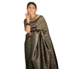 Women's Silk Printed Saree With Unstitched Blouse 5.5Mtr (Black) Women's Silk Printed Saree With Unstitched Blouse 5.5Mtr (Black)