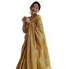 Women's Silk Printed Saree With Unstitched Blouse 5.5Mtr (Yellow) Women's Silk Printed Saree With Unstitched Blouse 5.5Mtr (Yellow)