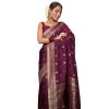 Women's Silk Printed Saree With Unstitched Blouse 5.5Mtr (Wine) Women's Silk Printed Saree With Unstitched Blouse 5.5Mtr (Wine)