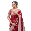 Women's Silk Printed Saree With Unstitched Blouse 5.5Mtr (Maroon) Women's Silk Printed Saree With Unstitched Blouse 5.5Mtr (Maroon)