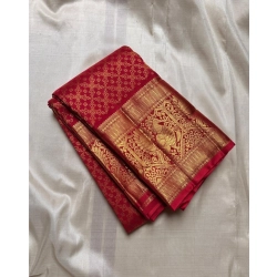 Women's Silk Printed Saree With Unstitched Blouse 5.5Mtr (Maroon)