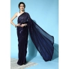 Women's Georgette Embellished Sequnece Bollywood Saree With Unstitched Blouse 5.5Mtr (Blue) Women's Georgette Embellished Sequnece Bollywood Saree With Unstitched Blouse 5.5Mtr (Blue)