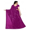 Women's Georgette Embellished Sequnece Bollywood Saree With Unstitched Blouse 5.5Mtr (Purple) Women's Georgette Embellished Sequnece Bollywood Saree With Unstitched Blouse 5.5Mtr (Purple)