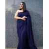 Women's Georgette Embellished Sequnece Bollywood Saree With Unstitched Blouse 5.5Mtr (Blue) Women's Georgette Embellished Sequnece Bollywood Saree With Unstitched Blouse 5.5Mtr (Blue)